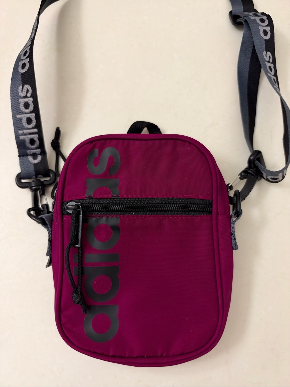 adidas Burgundy Compact Crossbody Belt Bag
